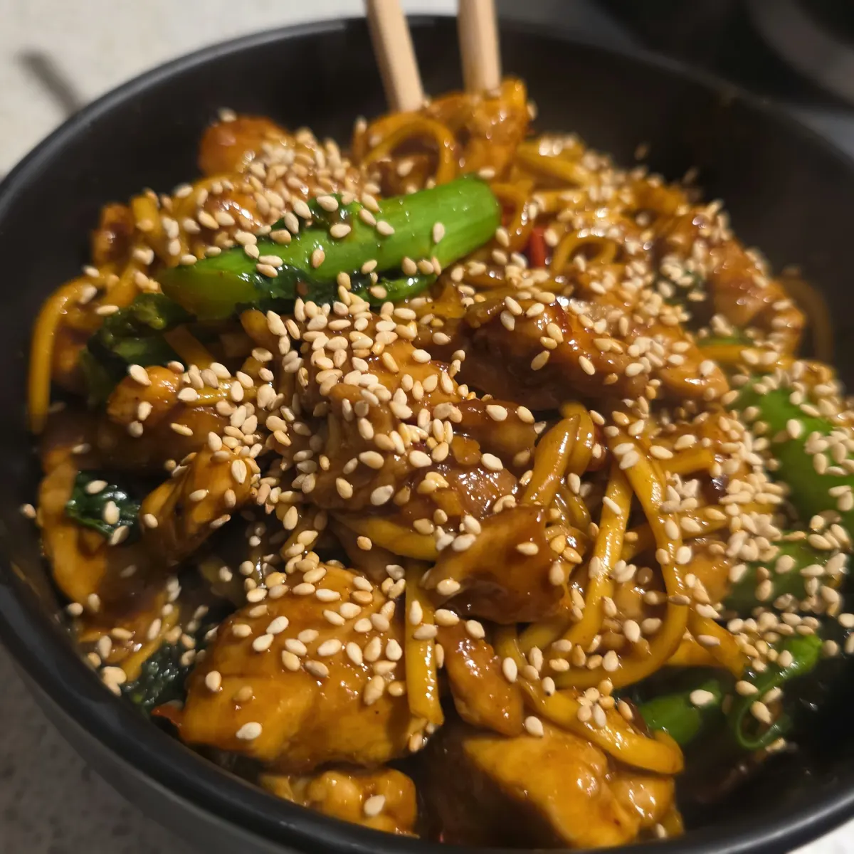 Chicken & broccoli Sichuan noodles