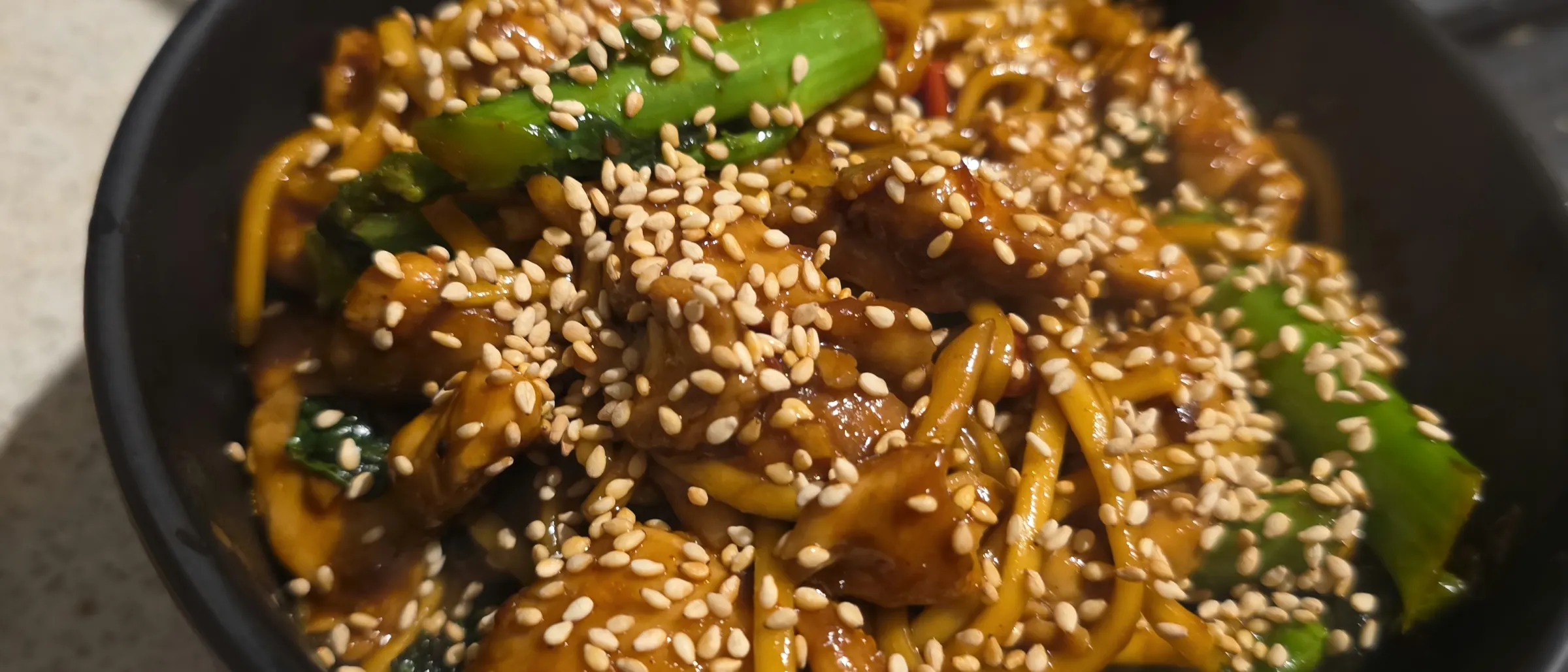 Chicken & broccoli Sichuan noodles